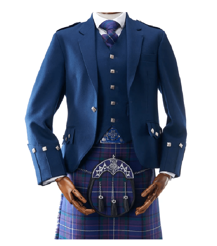 100 WOOL Argyle kilt Jacket & Waistcoat/Vest, Scottish Argyle Jacket