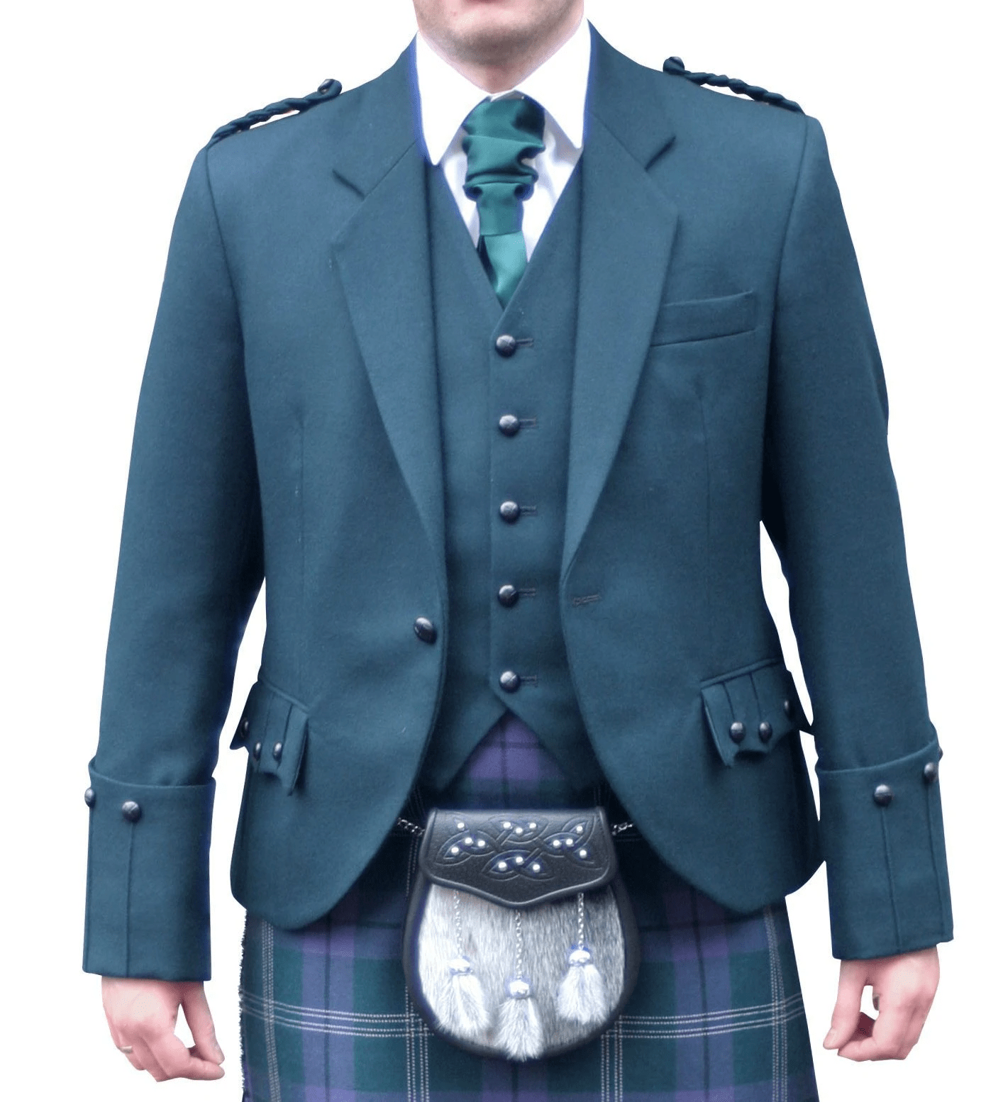 100 WOOL Argyle kilt Jacket & Waistcoat/Vest, Scottish Argyle Jacket