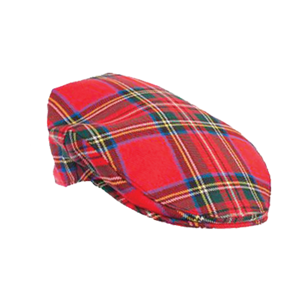Cap Poly Viscose Tartan Flat Cap Scottish Retail