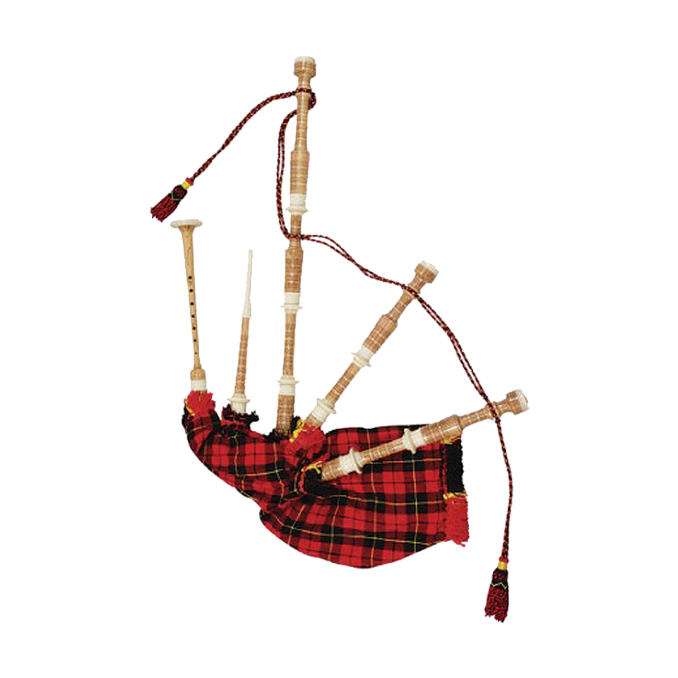 Bagpipe Cocus Wood, Full Ivory Colour (Plastic) Mounts Scottish Retail
