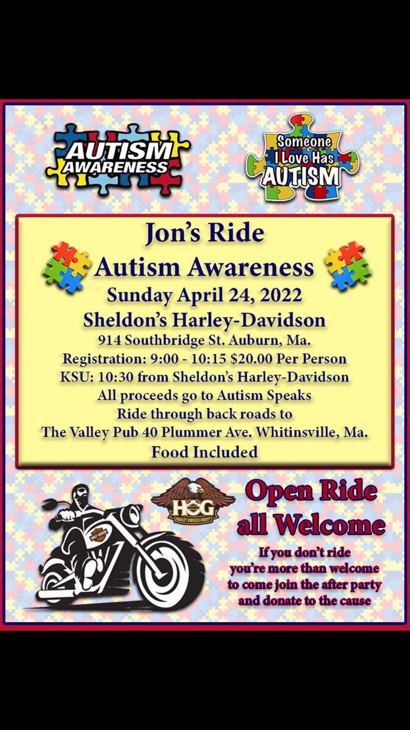 JON’S RIDE 2022 AUTISM AWARENESS for Autism Speaks