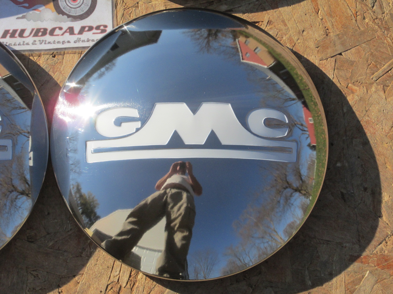 194753 GMC Pickup Truck Hub Caps Set of 4, Polished Stainless Steel