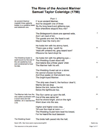 Rime Of The Ancient Mariner PDF By Samuel Taylor Coleridge (FREE)