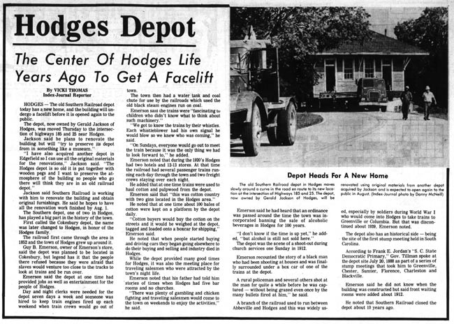 Jackson Station Hodges, SC Photos, Map, History