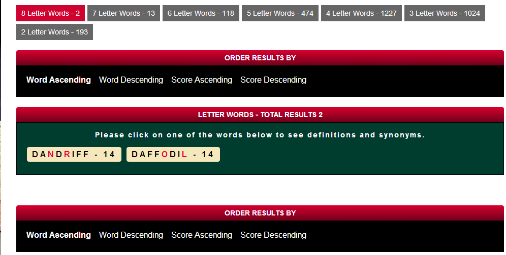 Scrabble Words Cheat Sheet
