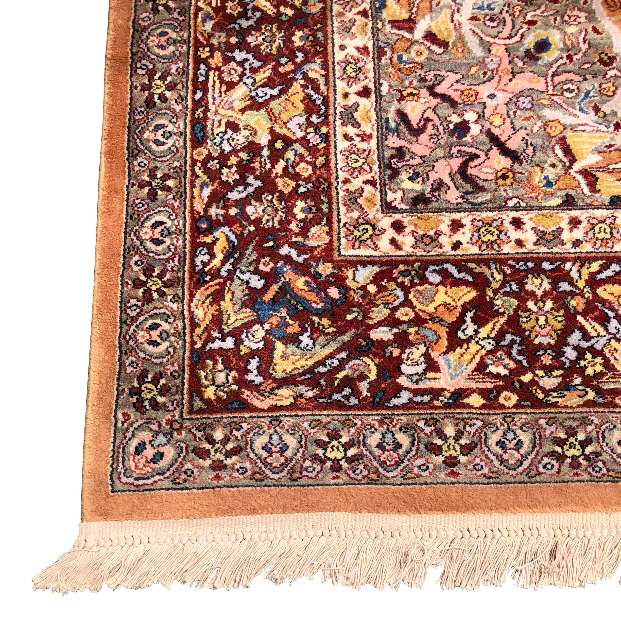 Vintage Karastan Persian Hunting Rug Design 723 Wool Area Rug 10x14