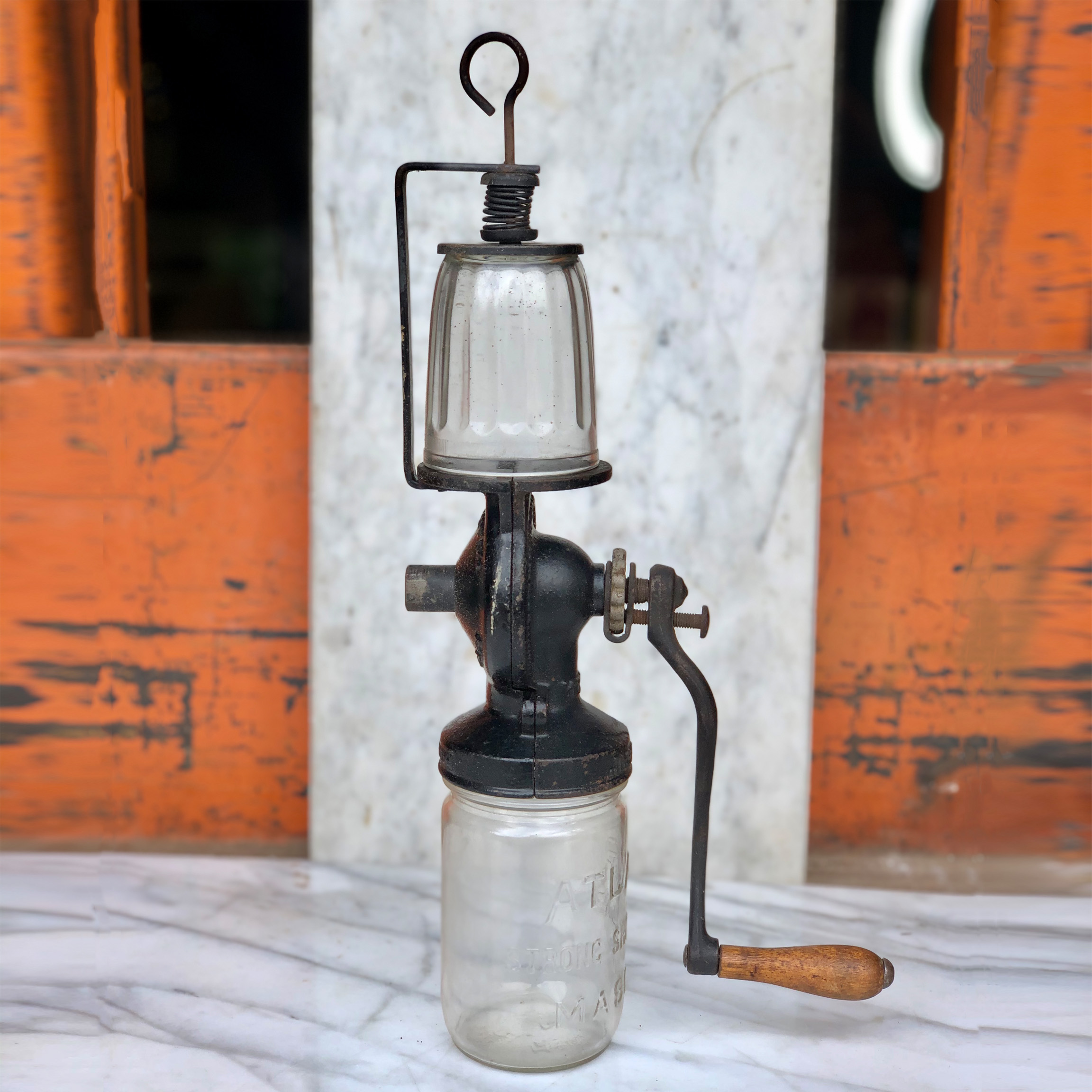 Antique Universal No.24 Wall Mount Coffee Grinder Mill by Landers