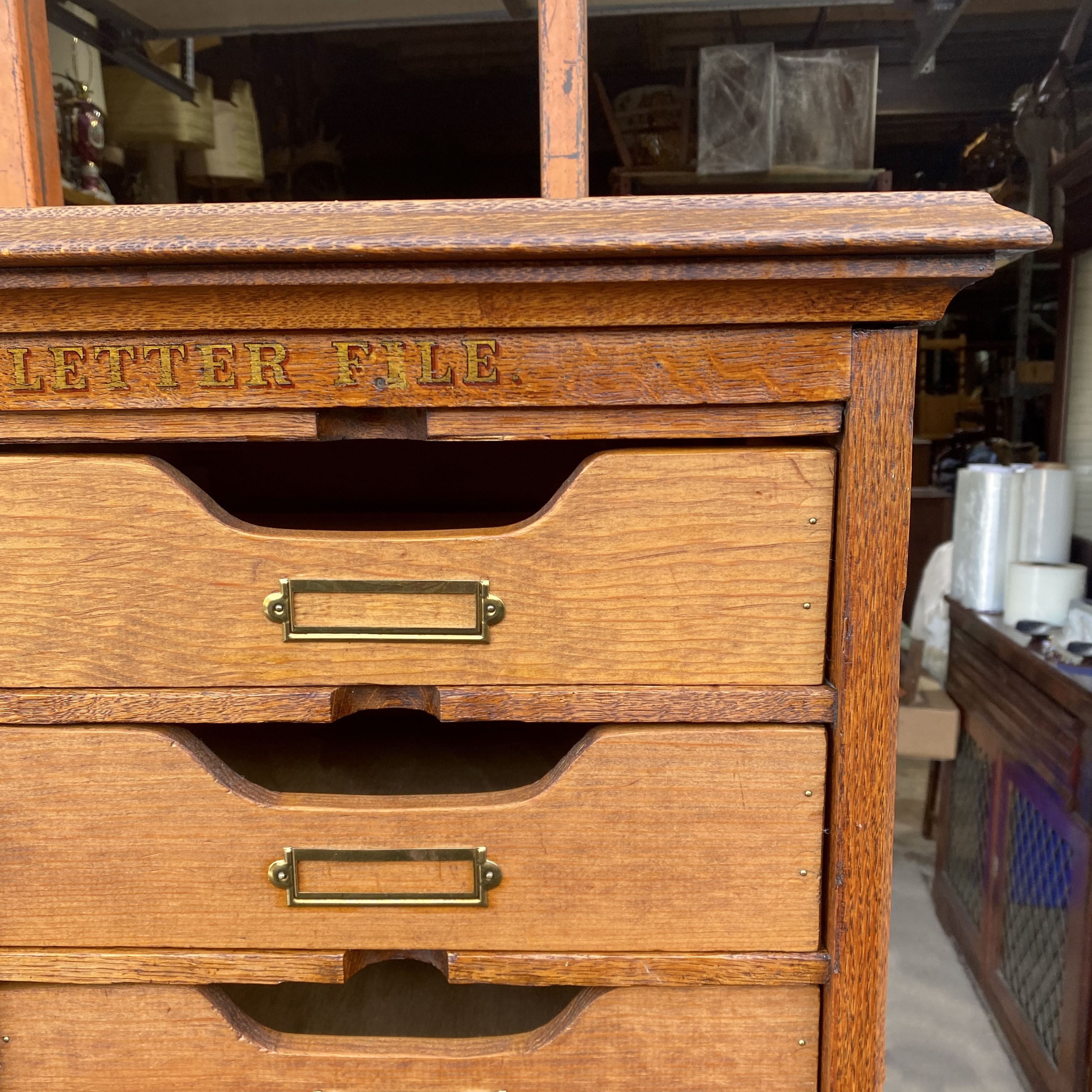 Antique Amberg 12Drawer Oak Library Letter File Scranton