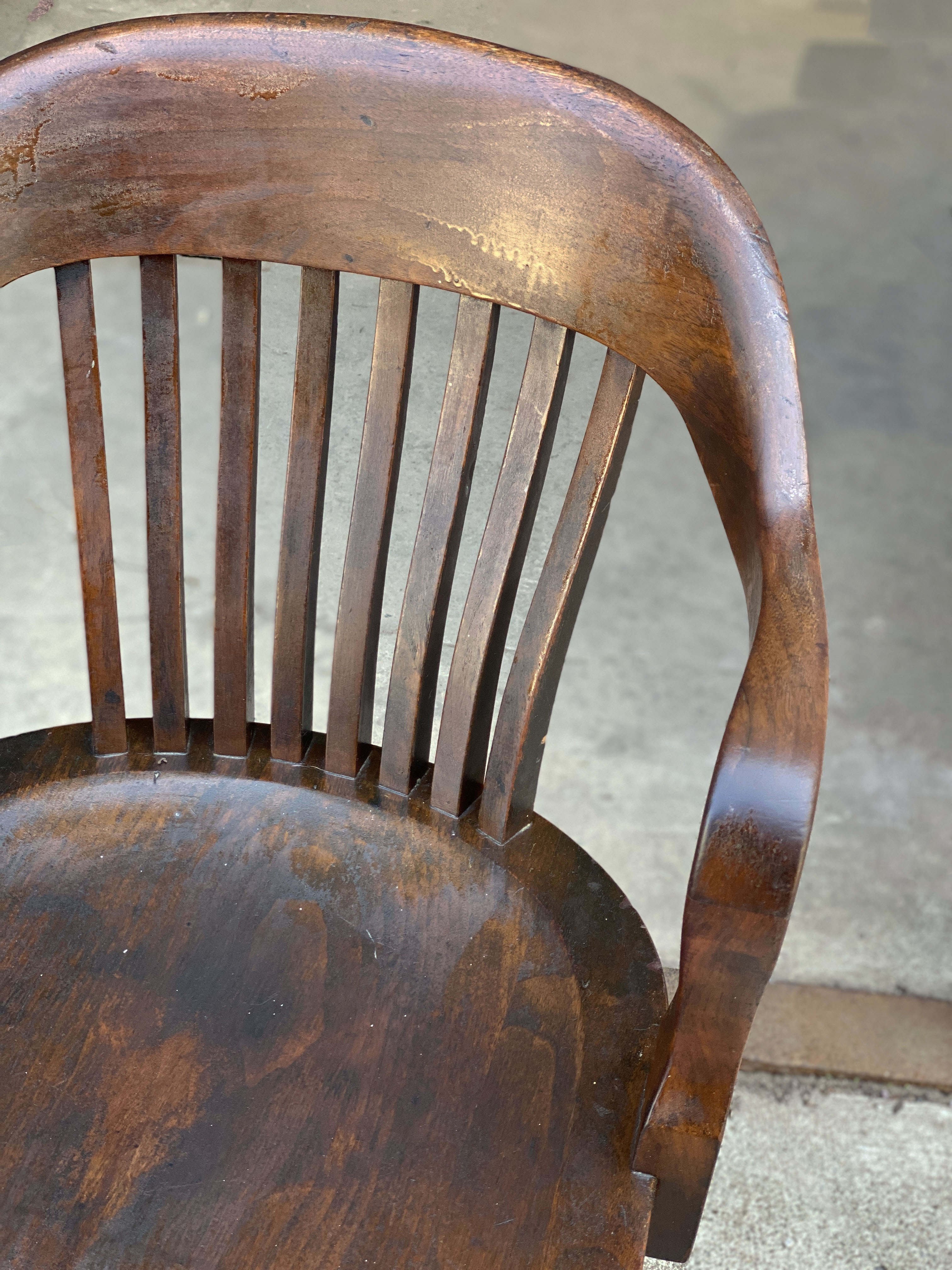 Antique Arts & Crafts Mahogany Library Office Bankers Chair by Globe