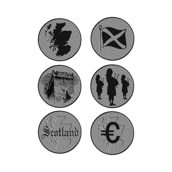 Scrapbook Customs Scotland Travel Coin Stickers