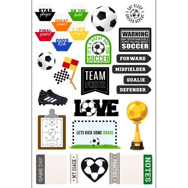 Scrapbook Customs Soccer Embellishments