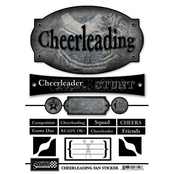 Scrapbook Customs Cheerleading Fan Sticker