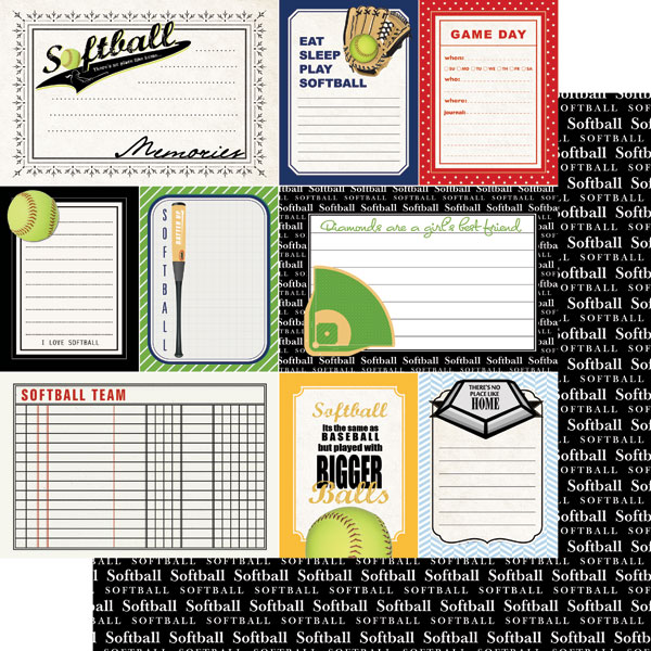 Scrapbook Customs Softball Ds Sports Journal Paper