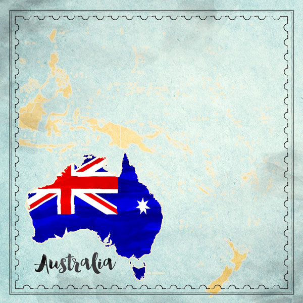 Scrapbook Customs Australia Map Sights Paper