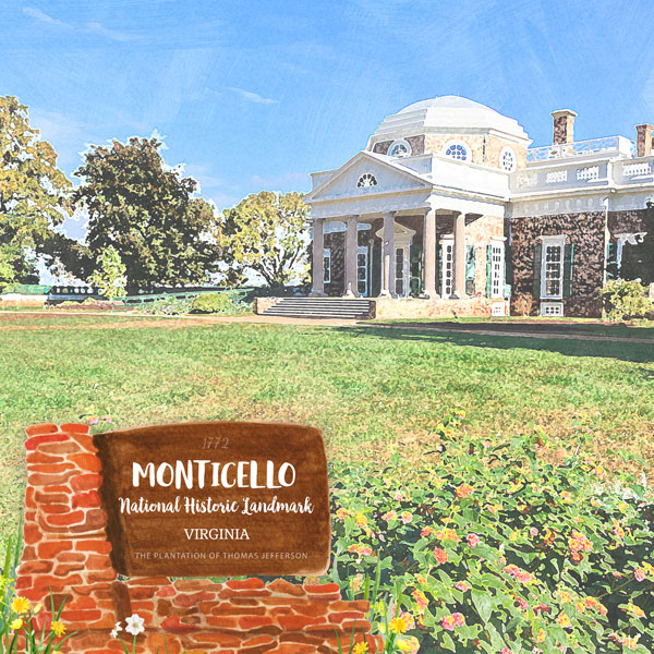 Scrapbook Customs Virginia Monticello National Historic Site Paper