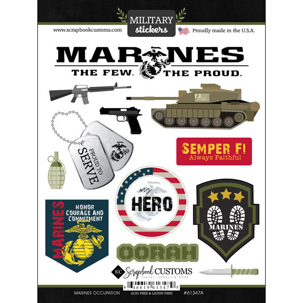 Scrapbook Customs Marines Occupation Sticker