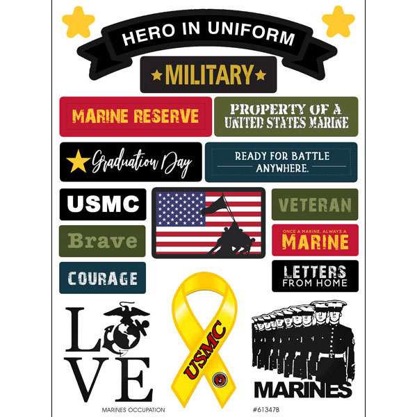 Scrapbook Customs Marines Occupation Sticker