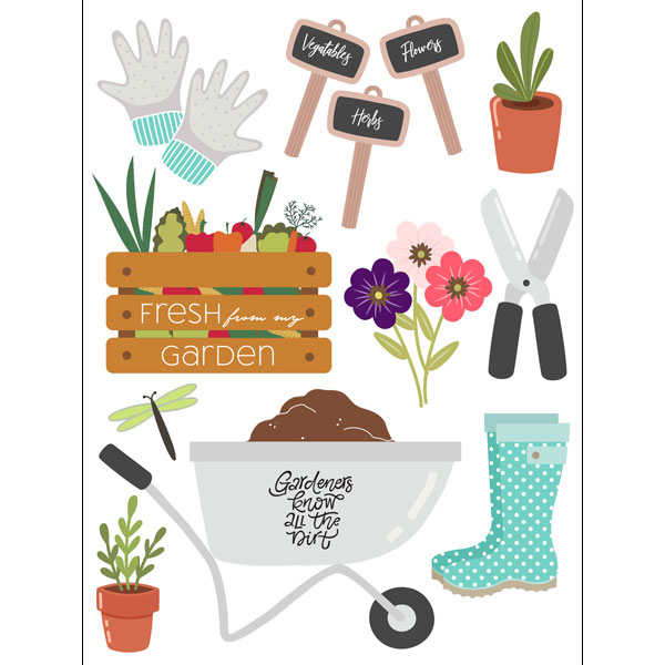 Scrapbook Customs Gardening Sticker