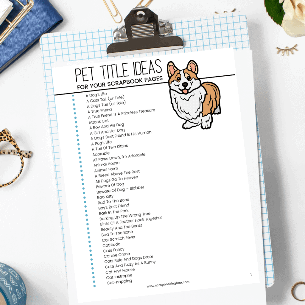 215 Title Ideas For Your Pets Scrapbook Pages Scrapbooking Bee