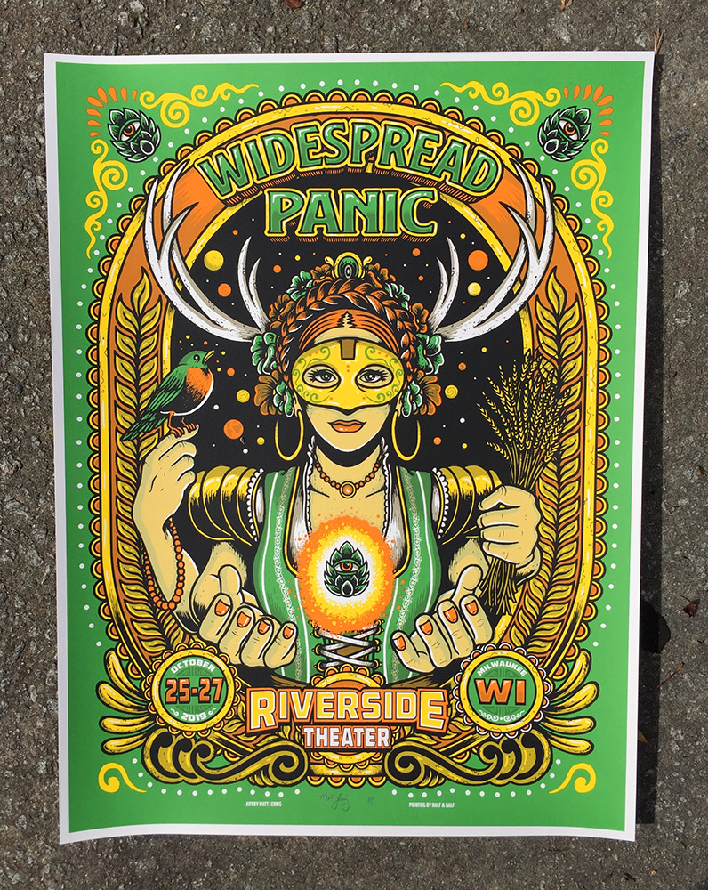 Widespread Panic Milwaukee run poster. Return of the Wook. Scraped Knee