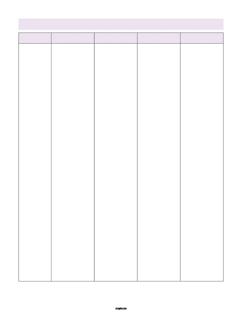 5 Column Chart — Free Printable PDF(03)