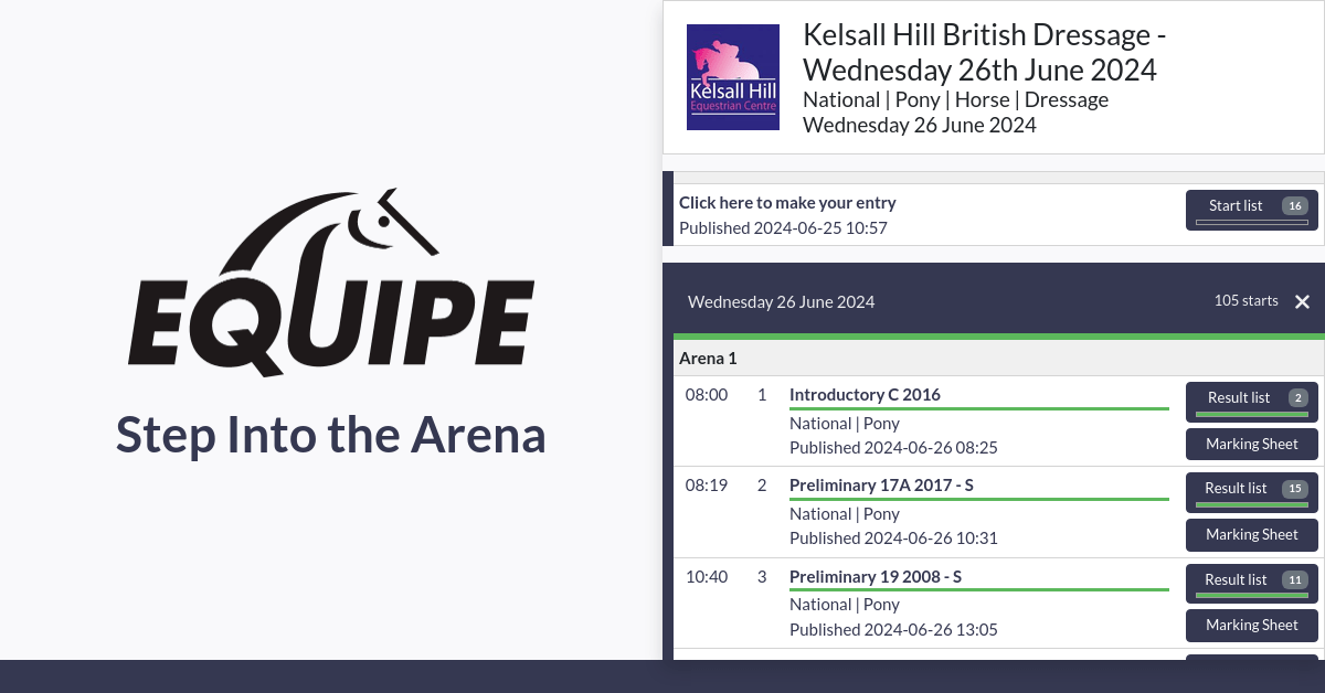 Kelsall Hill British Dressage Wednesday 26th June 2024