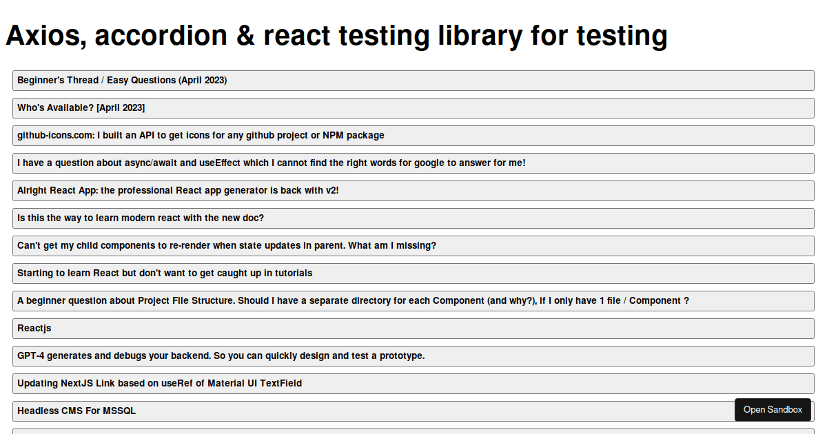 accordionhookaxiosjesttest Codesandbox