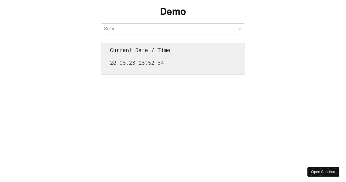 reacttimezoneselect usage (spacetime) (forked) Codesandbox