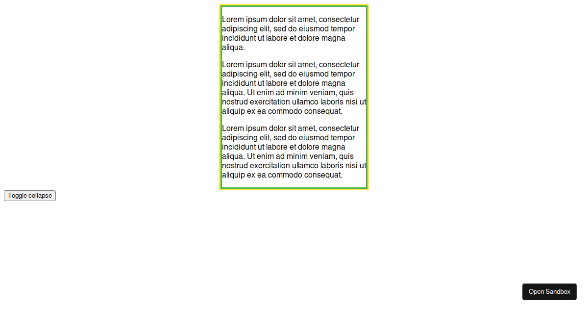 Transition + maxheight Codesandbox