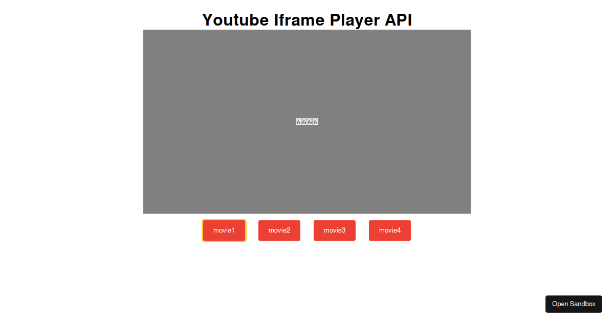 Youtube Iframe Player API DEMO Codesandbox