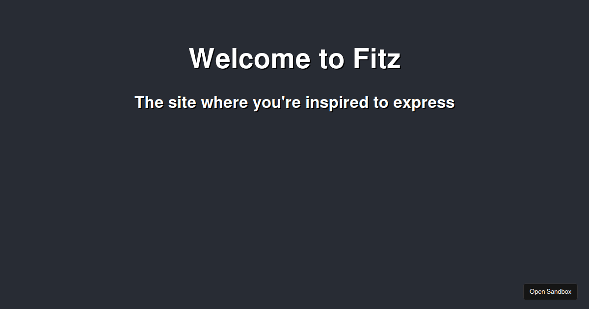 fitz (forked) Codesandbox