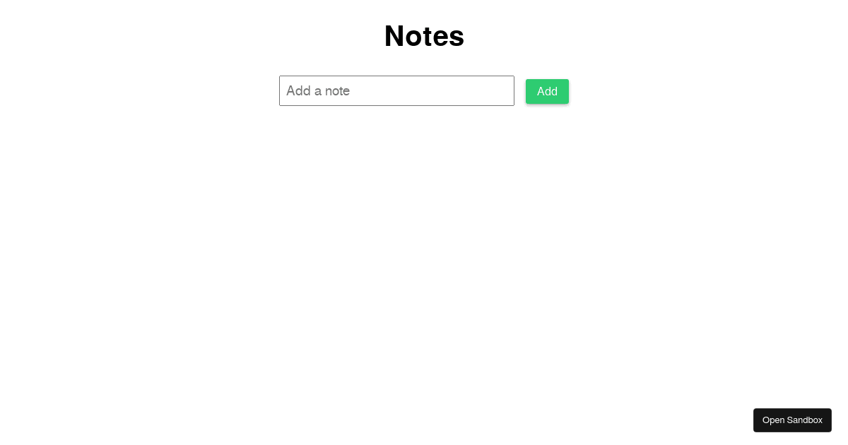 notesapp Codesandbox
