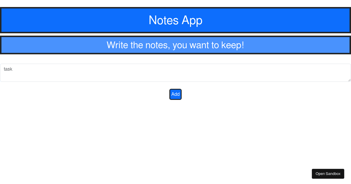 Note App Codesandbox