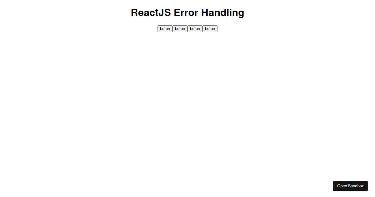ReactJS Error Handling Codesandbox