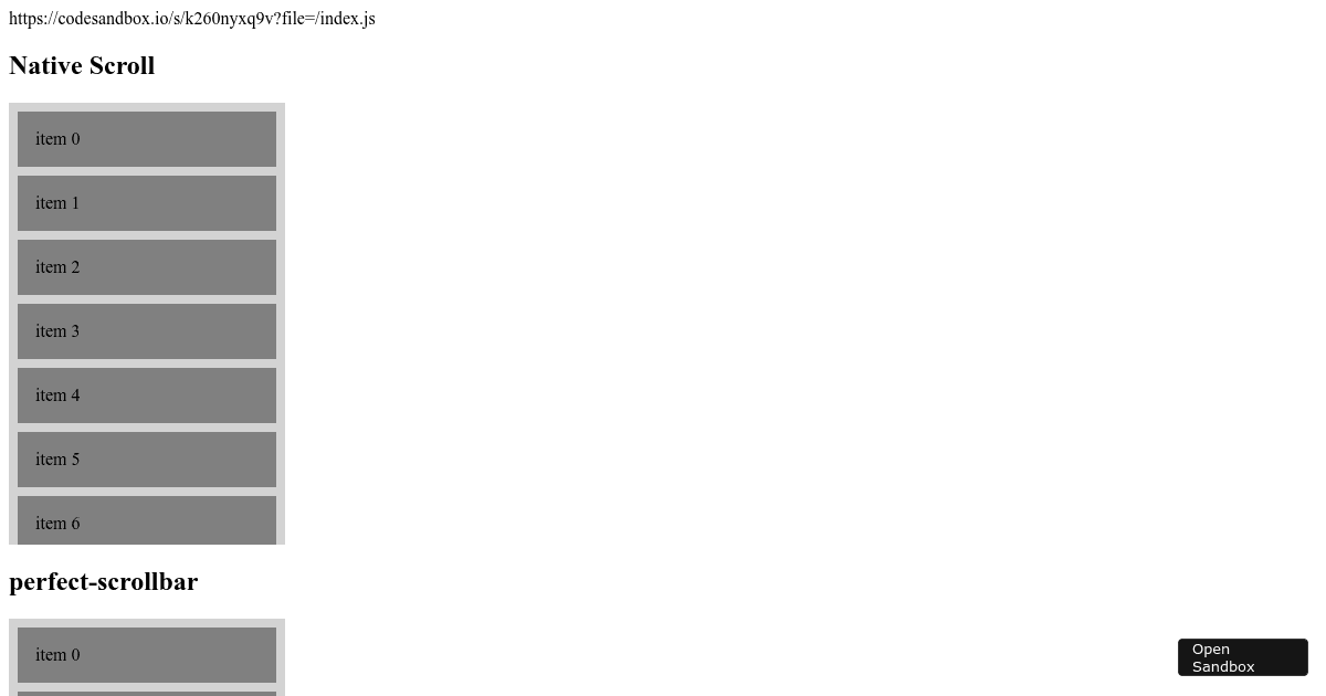 reactbeautifuldnd+perfectscrollbar (forked) Codesandbox