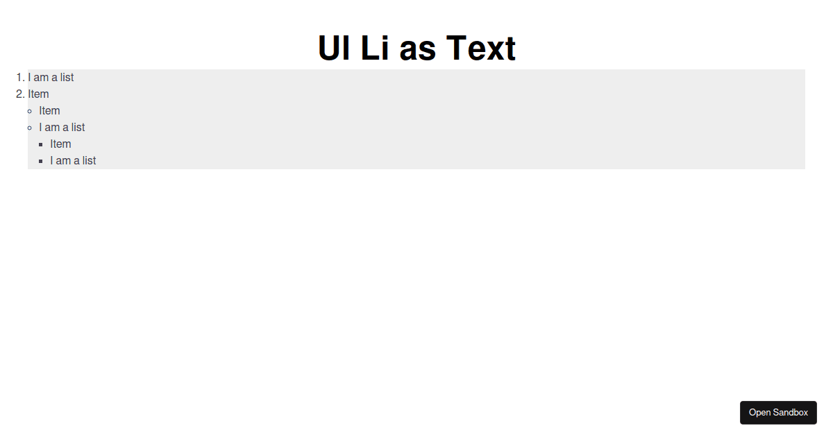 UL/LI Codesandbox