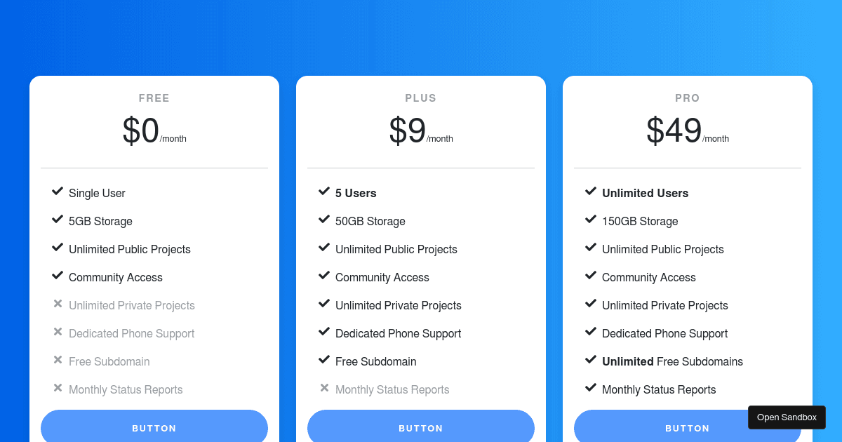 pricingtablehtmlcssjs Codesandbox
