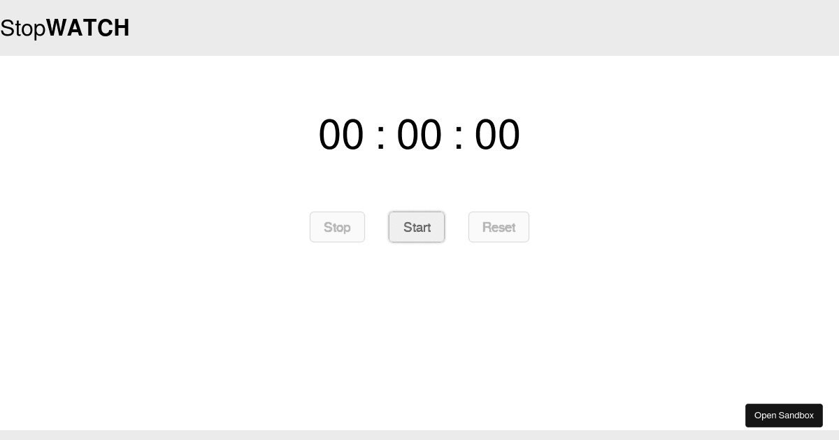 StopWatch Codesandbox