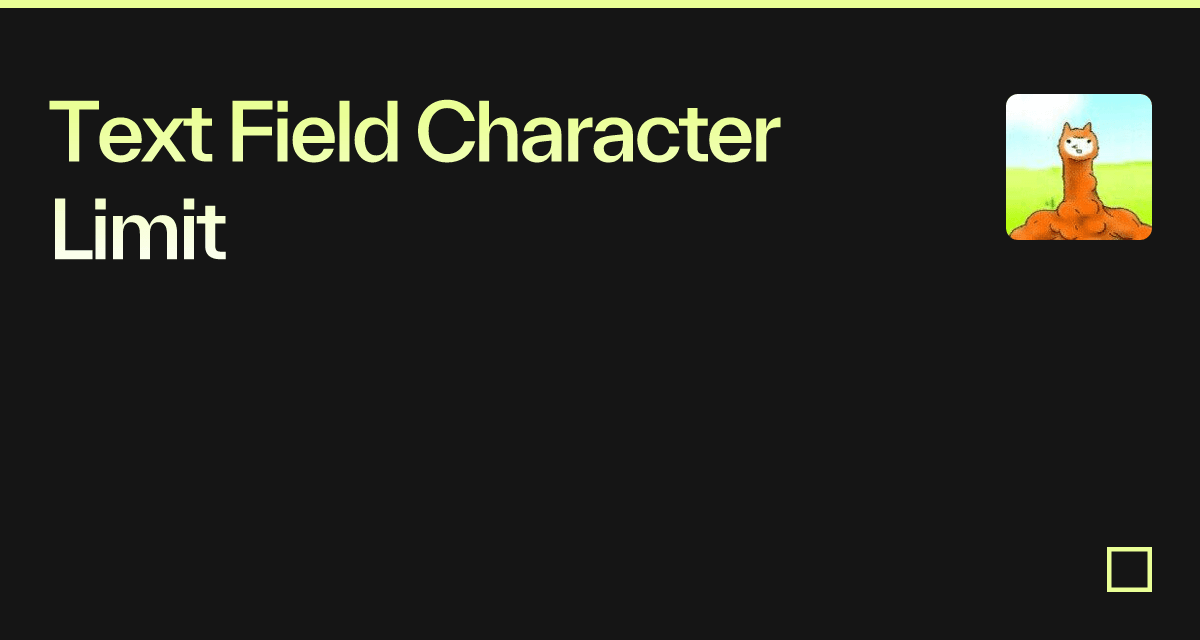 Text Field Character Limit Codesandbox