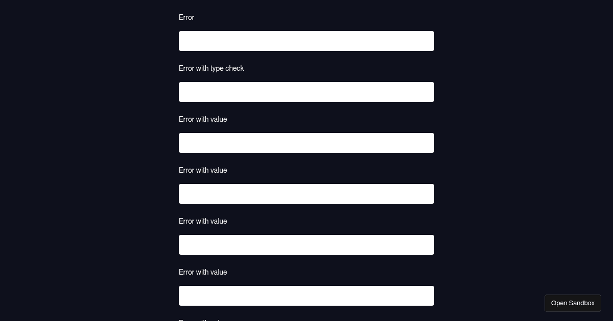 React Hook Form Errors Codesandbox