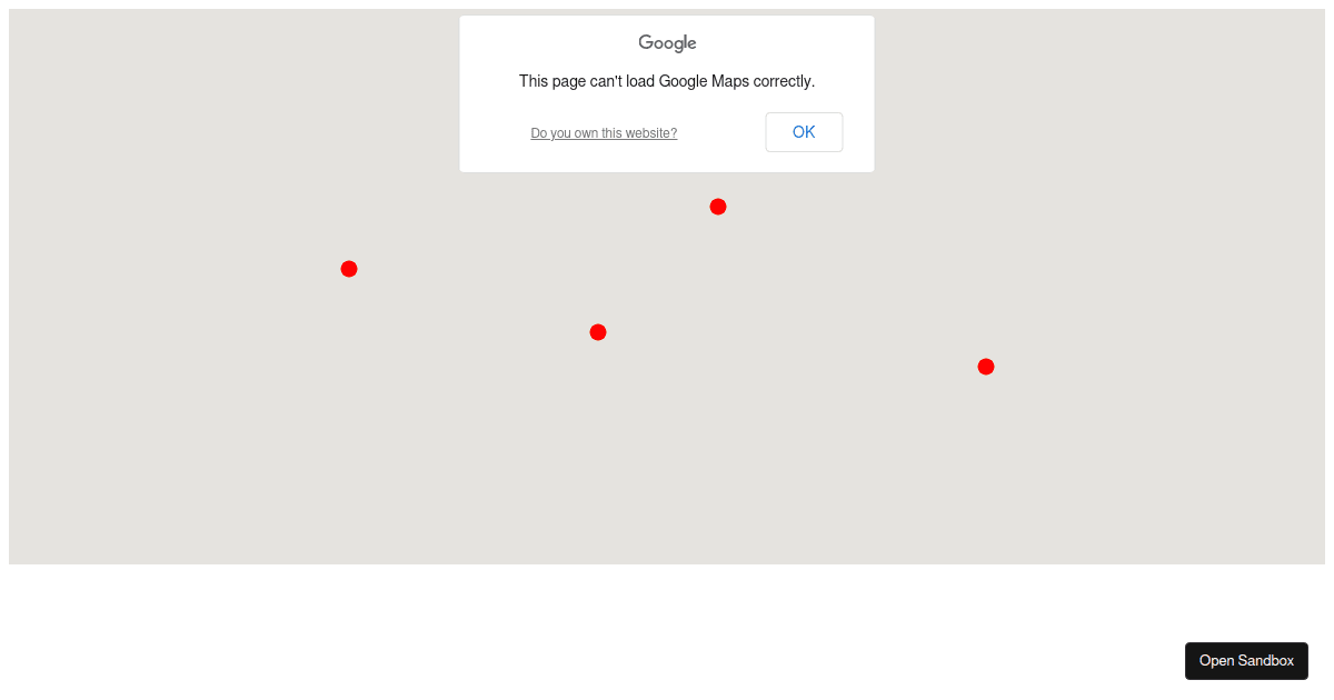 Google Maps Zoom Map to Fit Markers Codesandbox