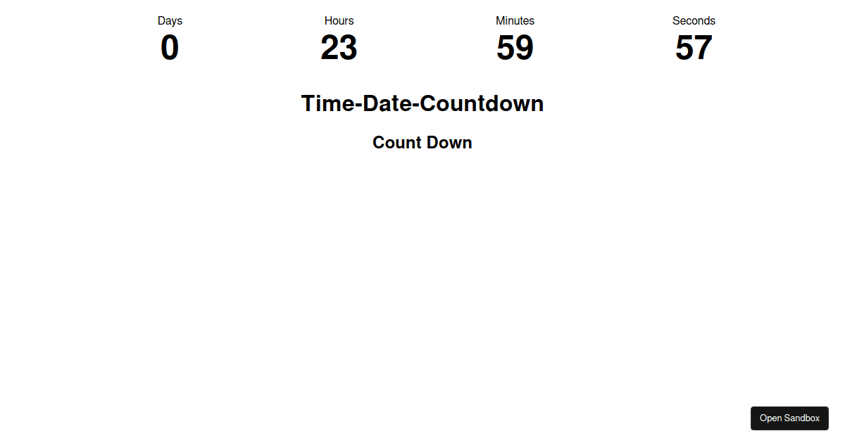 Date Countdown timer Codesandbox