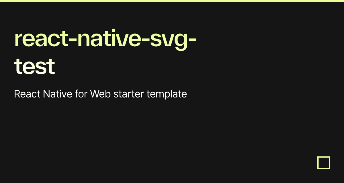 reactnativesvgtest Codesandbox