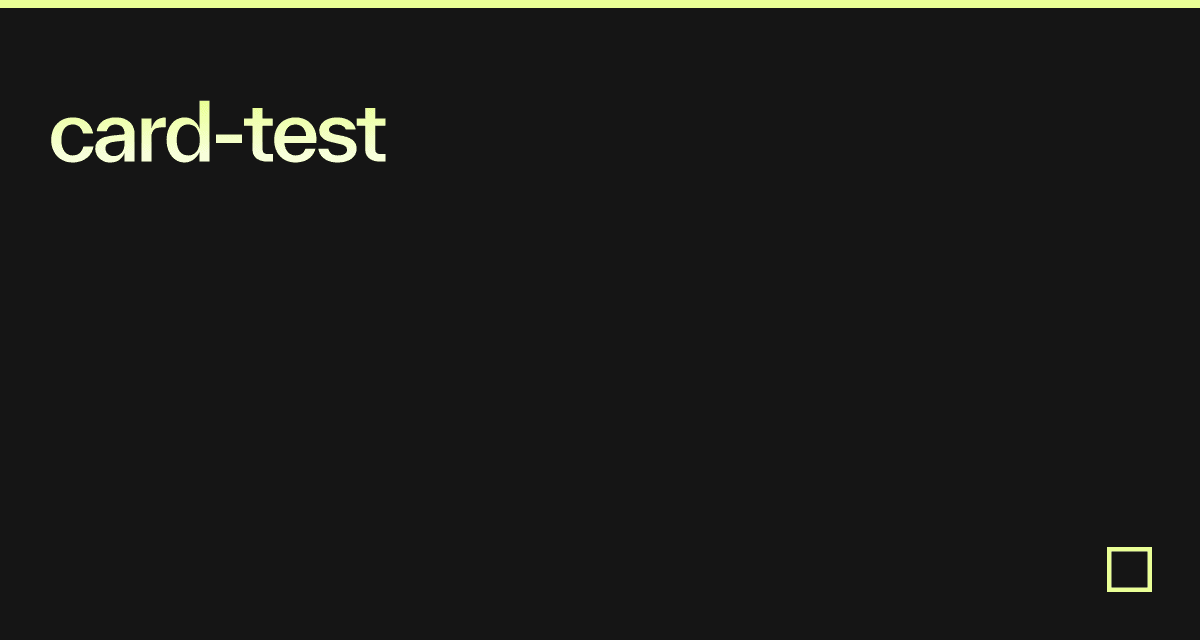 cardtest Codesandbox