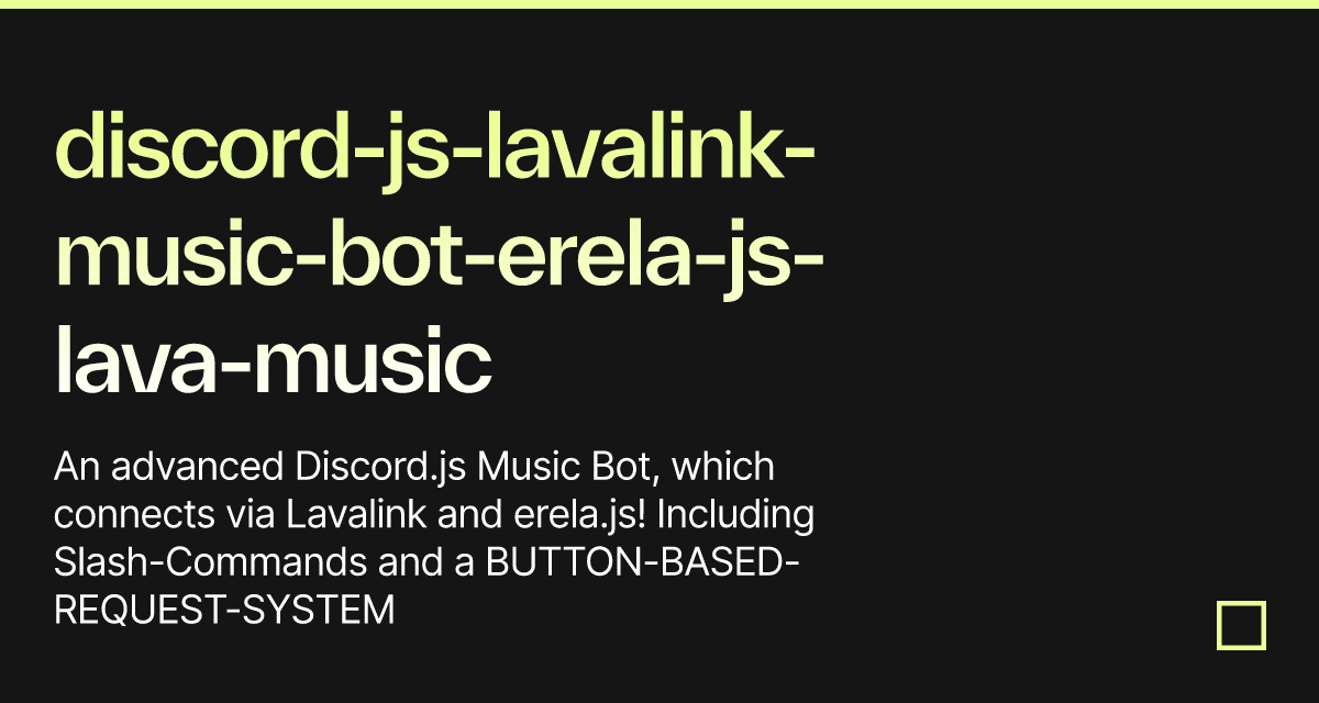 discordjslavalinkmusicboterelajslavamusic Codesandbox