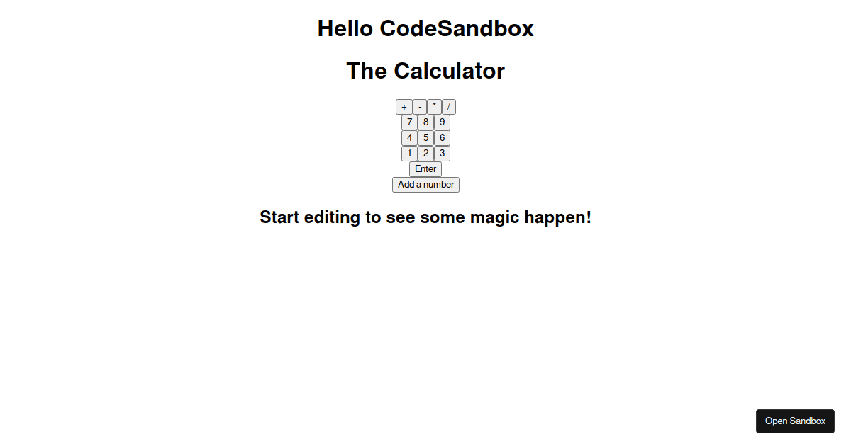 Calculator Codesandbox