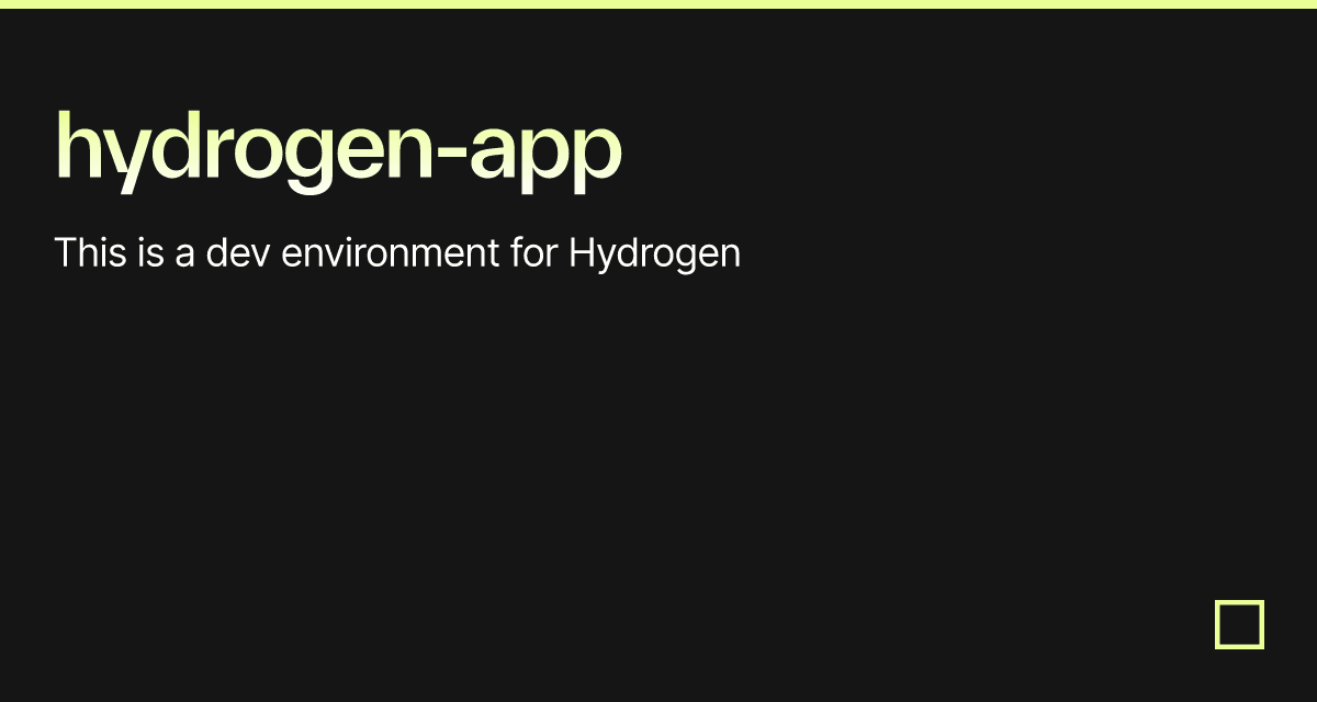 hydrogenapp Codesandbox