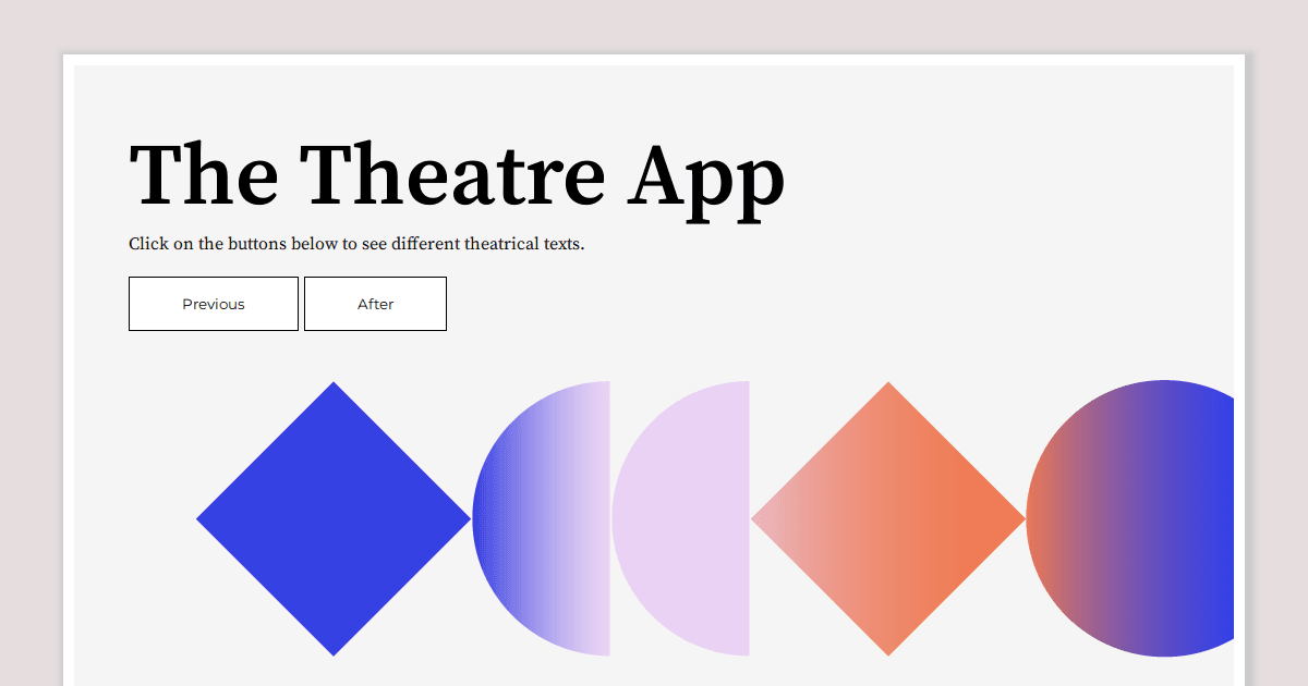 The Theatre App Codesandbox