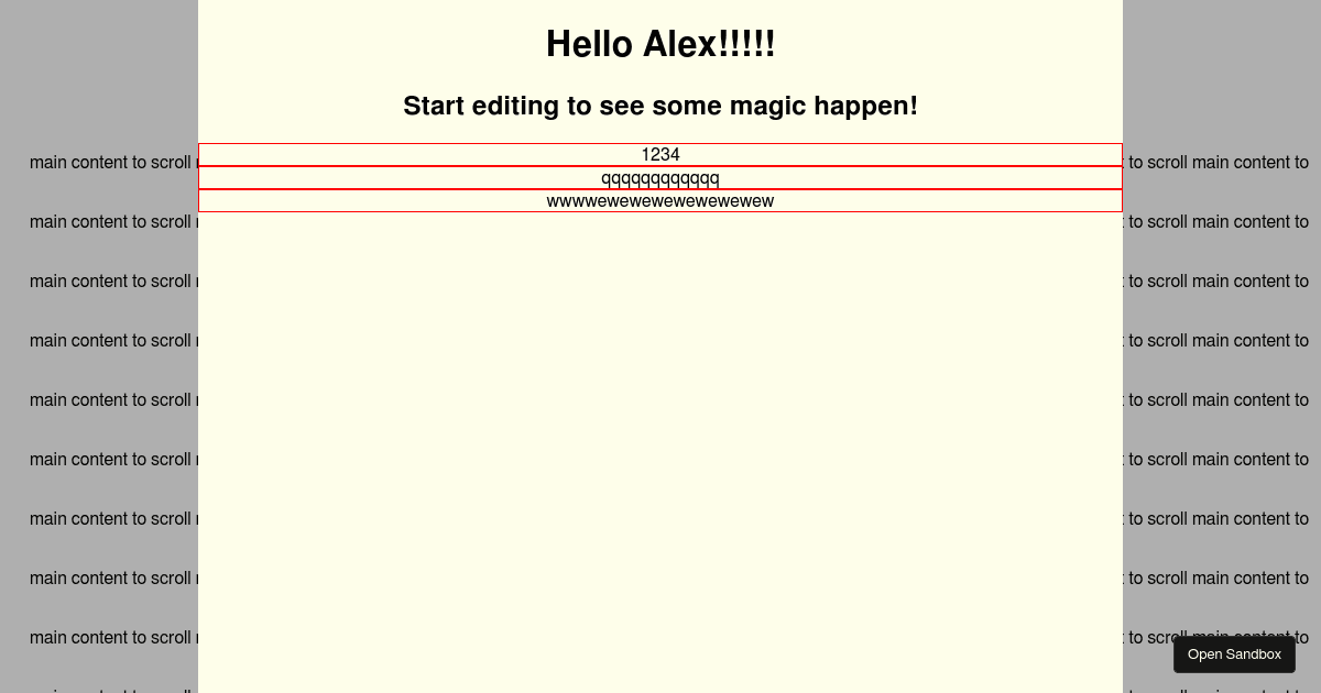 react modal scroll Codesandbox