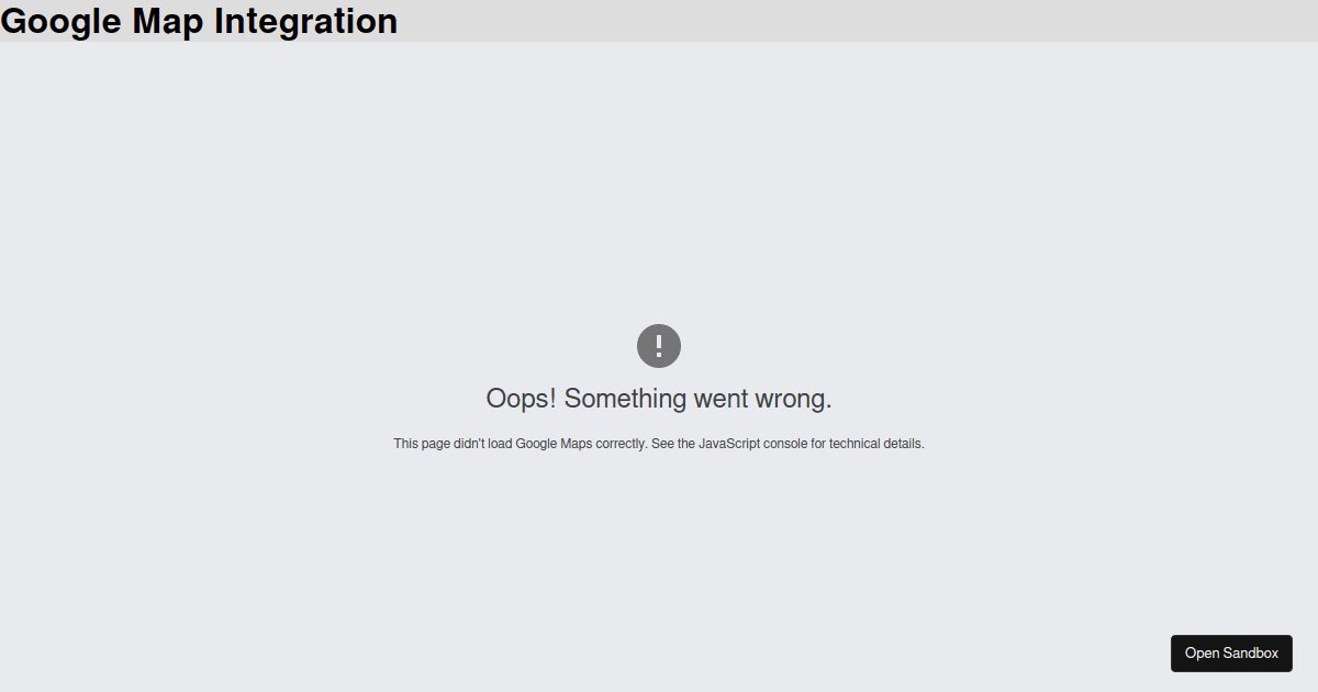 Google Map Codesandbox